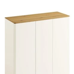 Agnes Curved Edge Triple Wardrobe, Off White With Oak Top 23 Agnes Curved Edge Triple Wardrobe, Off White With Oak Top -Daals Store BSD 147 WHITE detail1