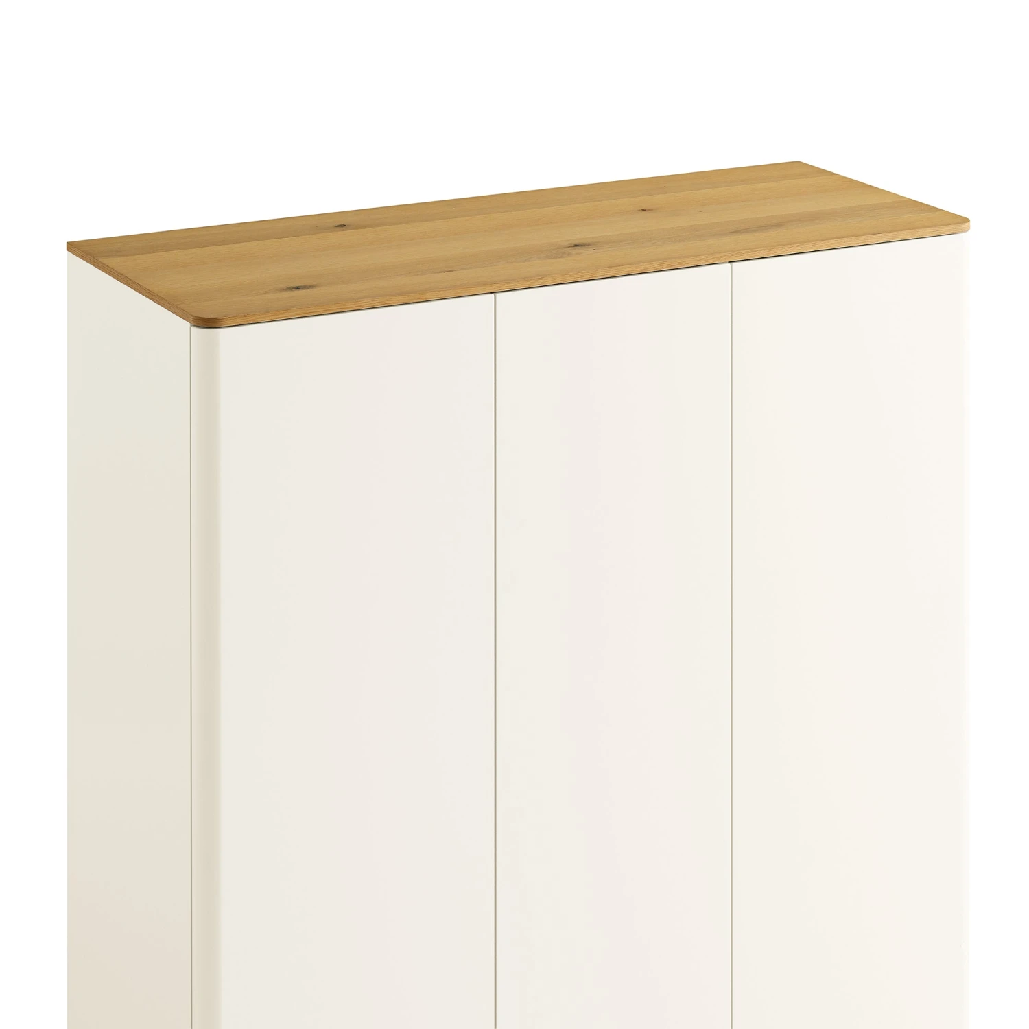 Agnes Curved Edge Triple Wardrobe, Off White With Oak Top 11 Agnes Curved Edge Triple Wardrobe, Off White With Oak Top - Image 11