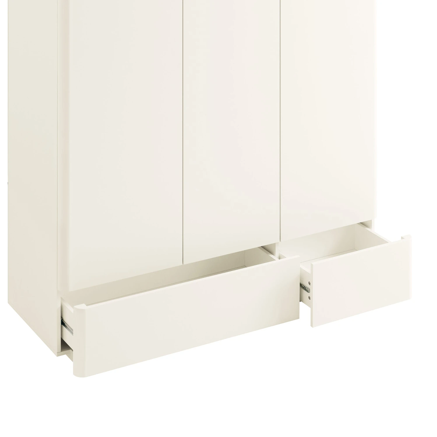 Agnes Curved Edge Triple Wardrobe, Off White With Oak Top 13 Agnes Curved Edge Triple Wardrobe, Off White With Oak Top - Image 13