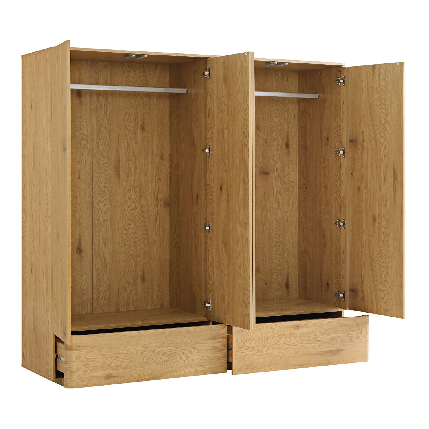 Agnes Curved Edge 4-Door Wardrobe, Natural 9 Agnes Curved Edge 4-Door Wardrobe, Natural - Image 9