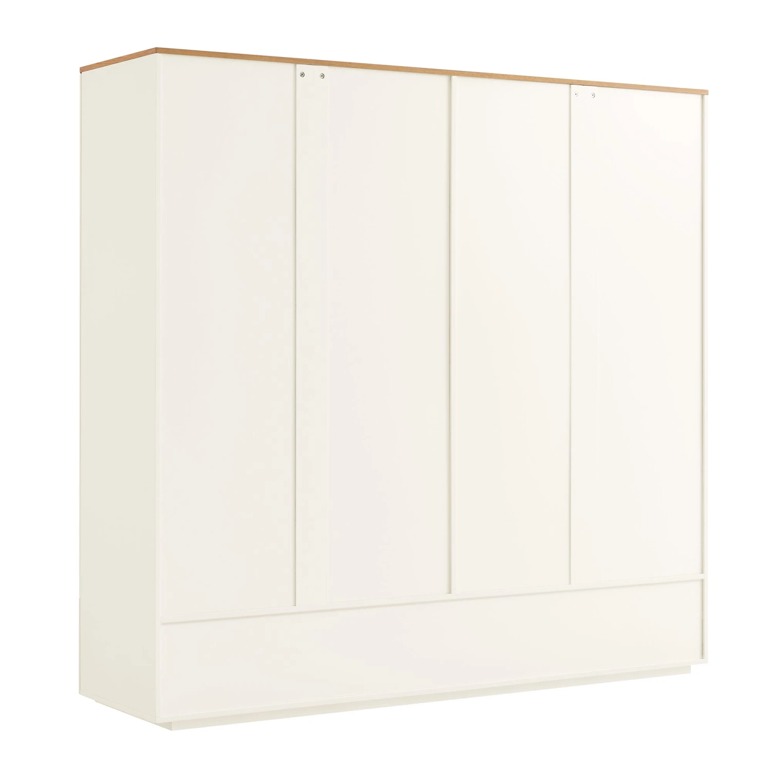 Agnes Curved Edge 4-Door Wardrobe, Off White With Oak Top 11 Agnes Curved Edge 4-Door Wardrobe, Off White With Oak Top - Image 11