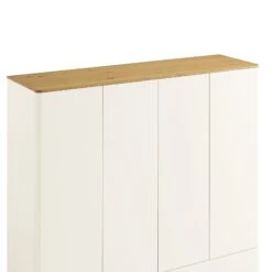 Agnes Curved Edge 4-Door Wardrobe, Off White With Oak Top 26 Agnes Curved Edge 4-Door Wardrobe, Off White With Oak Top -Daals Store BSD 148 WHITE detail1