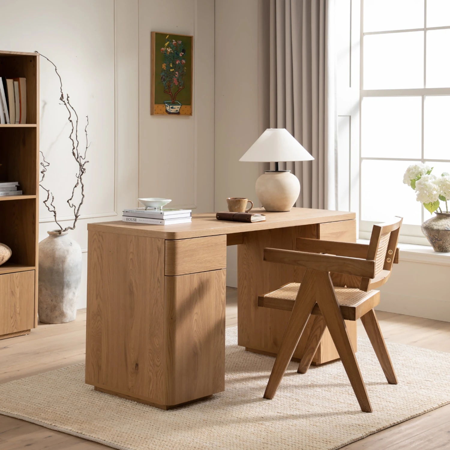Agnes Curved Edge Desk With Storage, Natural 1 Agnes Curved Edge Desk With Storage, Natural