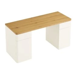 Agnes Curved Edge Desk With Storage, Off White With Oak Top 23 Agnes Curved Edge Desk With Storage, Off White With Oak Top -Daals Store BSD 150 WHITE WB6