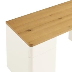 Agnes Curved Edge Desk With Storage, Off White With Oak Top 24 Agnes Curved Edge Desk With Storage, Off White With Oak Top -Daals Store BSD 150 WHITE detail1