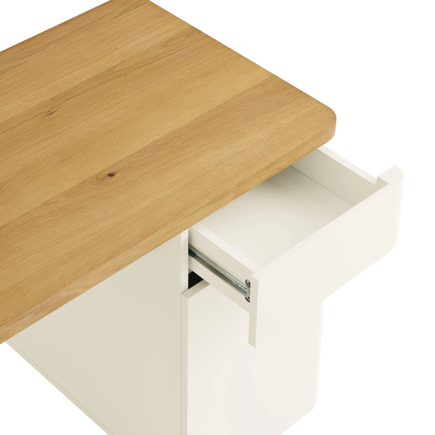 Agnes Curved Edge Desk With Storage, Off White With Oak Top 13 Agnes Curved Edge Desk With Storage, Off White With Oak Top - Image 13