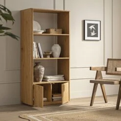 Agnes Curved Edge Bookcase, Natural 15 Agnes Curved Edge Bookcase, Natural -Daals Store BSD 151 OAK scene2