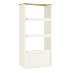 Agnes Curved Edge Bookcase, Off White With Oak Top 23 Agnes Curved Edge Bookcase, Off White With Oak Top -Daals Store BSD 151 WHITE WB6
