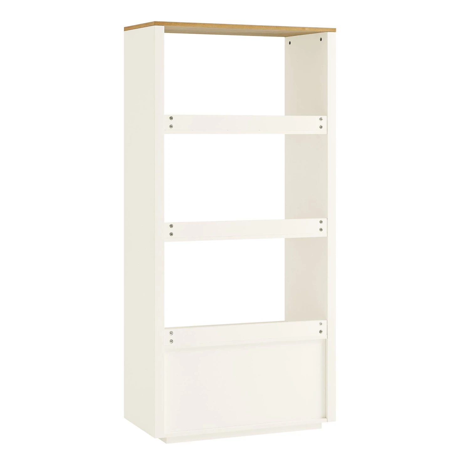 Agnes Curved Edge Bookcase, Off White With Oak Top 11 Agnes Curved Edge Bookcase, Off White With Oak Top - Image 11