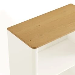 Agnes Curved Edge Bookcase, Off White With Oak Top 24 Agnes Curved Edge Bookcase, Off White With Oak Top -Daals Store BSD 151 WHITE detail1