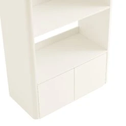 Agnes Curved Edge Bookcase, Off White With Oak Top 25 Agnes Curved Edge Bookcase, Off White With Oak Top -Daals Store BSD 151 WHITE detail2