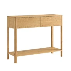 Agnes Curved Edge 2 Drawer Console Table, Natural -Daals Store BSD 152 OAK WB2