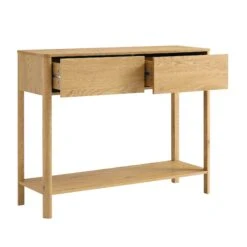 Agnes Curved Edge 2 Drawer Console Table, Natural -Daals Store BSD 152 OAK WB3