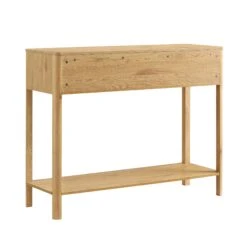 Agnes Curved Edge 2 Drawer Console Table, Natural -Daals Store BSD 152 OAK WB6
