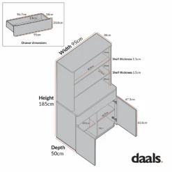 Agnes Curved Edge Dresser, Natural 17 Agnes Curved Edge Dresser, Natural -Daals Store BSD 153 CHART 2