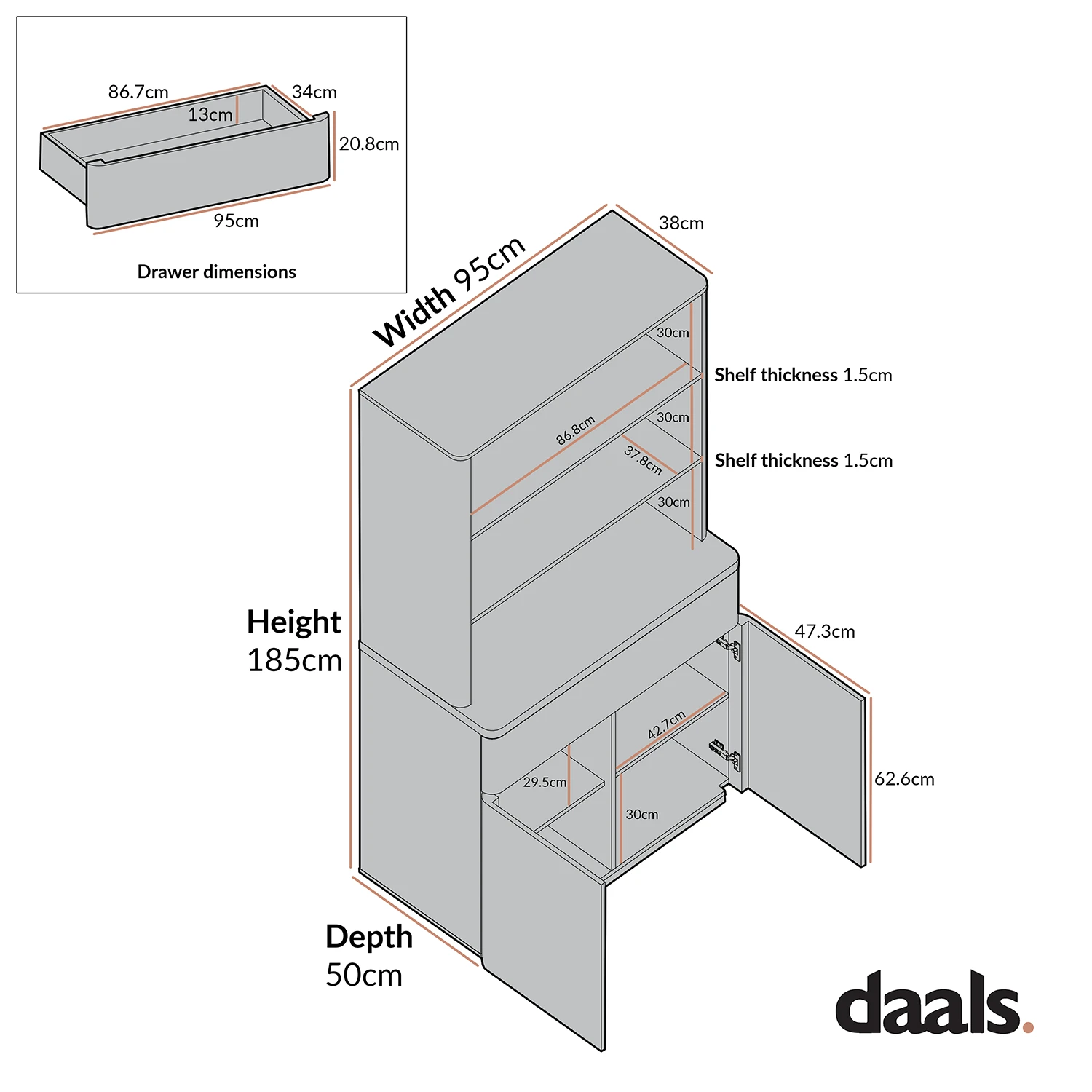 Agnes Curved Edge Dresser, Natural 6 Agnes Curved Edge Dresser, Natural - Image 6