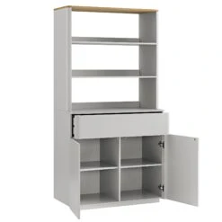 Agnes Curved Edge Dresser, Dove Grey With Oak Top -Daals Store BSD 153 DOVEGREY WB3