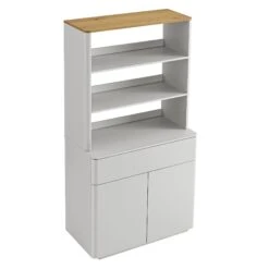 Agnes Curved Edge Dresser, Dove Grey With Oak Top -Daals Store BSD 153 DOVEGREY WB5
