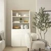 Agnes Curved Edge Dresser, Off White With Oak Top -Daals Store BSD 153 WHITE main