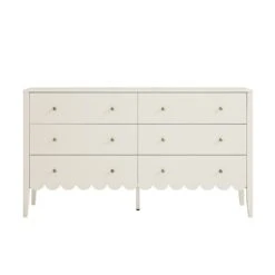Henley Scalloped Edge 6 Drawer 140cm Wide Chest, Light Sand 17 Henley Scalloped Edge 6 Drawer 140cm Wide Chest, Light Sand -Daals Store BSD 154 BEIGE WB1