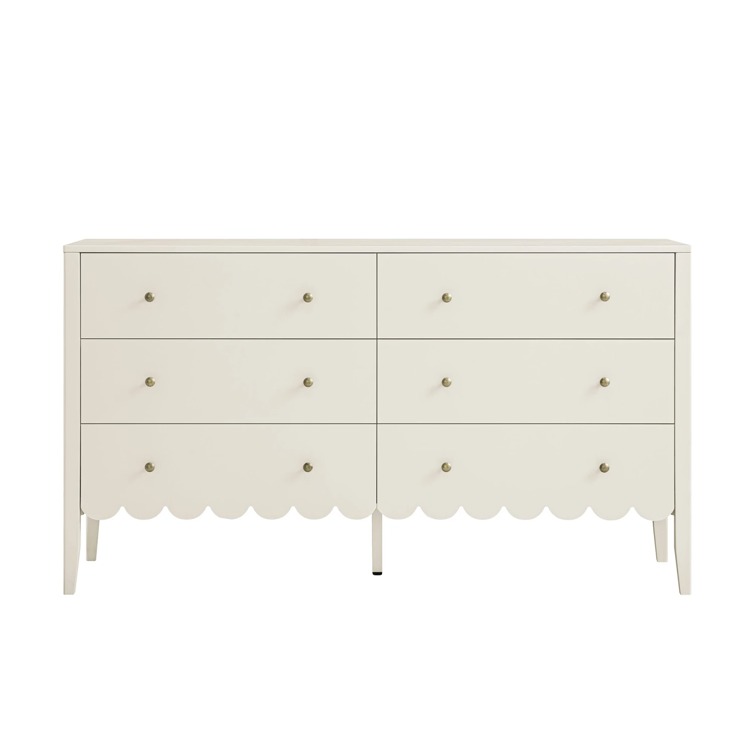 Henley Scalloped Edge 6 Drawer 140cm Wide Chest, Light Sand 5 Henley Scalloped Edge 6 Drawer 140cm Wide Chest, Light Sand - Image 5