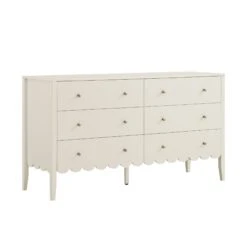 Henley Scalloped Edge 6 Drawer 140cm Wide Chest, Light Sand 18 Henley Scalloped Edge 6 Drawer 140cm Wide Chest, Light Sand -Daals Store BSD 154 BEIGE WB2