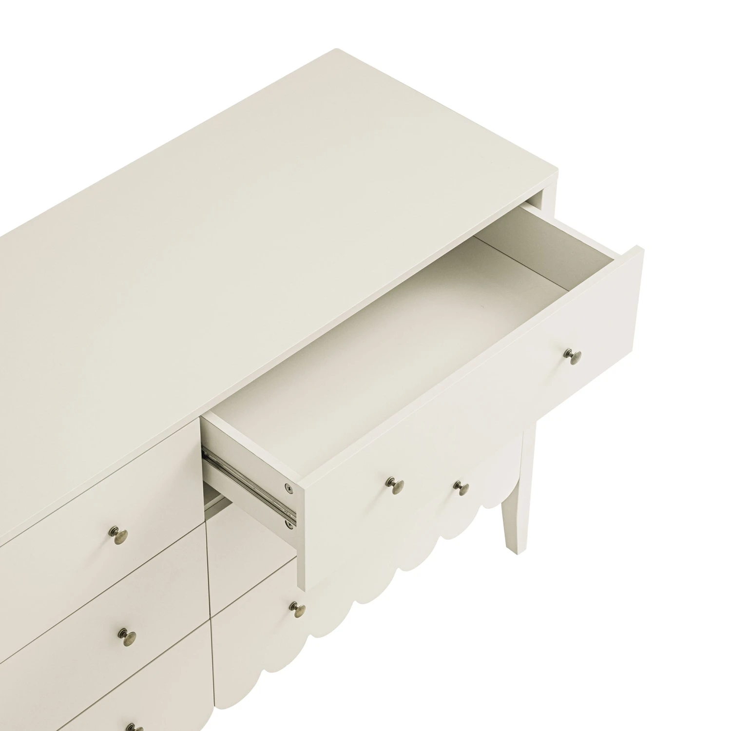 Henley Scalloped Edge 6 Drawer 140cm Wide Chest, Light Sand 13 Henley Scalloped Edge 6 Drawer 140cm Wide Chest, Light Sand - Image 13