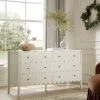Henley Scalloped Edge 6 Drawer 140cm Wide Chest, Light Sand