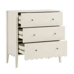 Henley Scalloped Edge 3 Drawer Chest, Light Sand -Daals Store BSD 155 BEIGE WB3