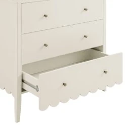 Henley Scalloped Edge 3 Drawer Chest, Light Sand -Daals Store BSD 155 BEIGE detail1