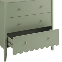 Henley Scalloped Edge 3 Drawer Chest, Sage Green 25 Henley Scalloped Edge 3 Drawer Chest, Sage Green -Daals Store BSD 155 SAGE detail1