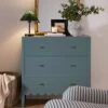 Henley Scalloped Edge 3 Drawer Chest, Blue Spruce -Daals Store BSD 155 TEAL main
