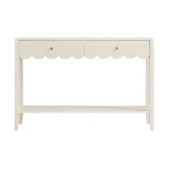 Henley Scalloped Edge Console Table, Light Sand 15 Henley Scalloped Edge Console Table, Light Sand -Daals Store BSD 156 BEIGE WB1