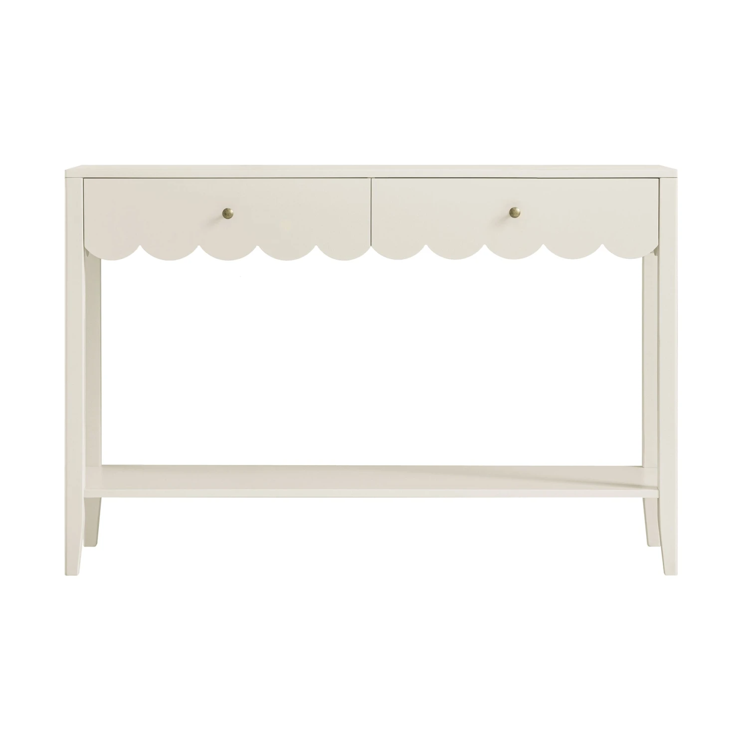 Henley Scalloped Edge Console Table, Light Sand 4 Henley Scalloped Edge Console Table, Light Sand - Image 4