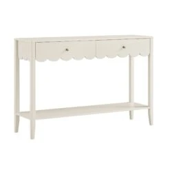 Henley Scalloped Edge Console Table, Light Sand 16 Henley Scalloped Edge Console Table, Light Sand -Daals Store BSD 156 BEIGE WB2