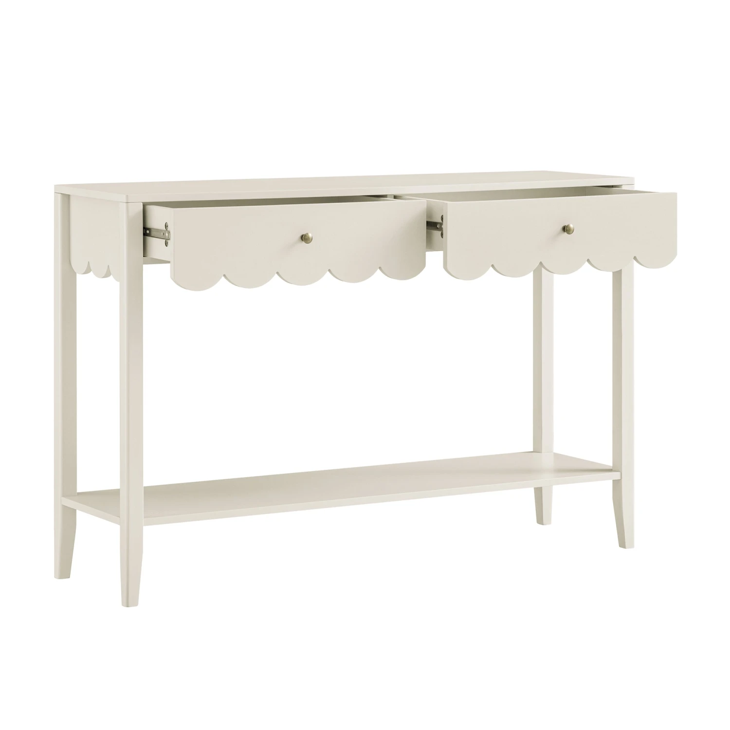 Henley Scalloped Edge Console Table, Light Sand 7 Henley Scalloped Edge Console Table, Light Sand - Image 7
