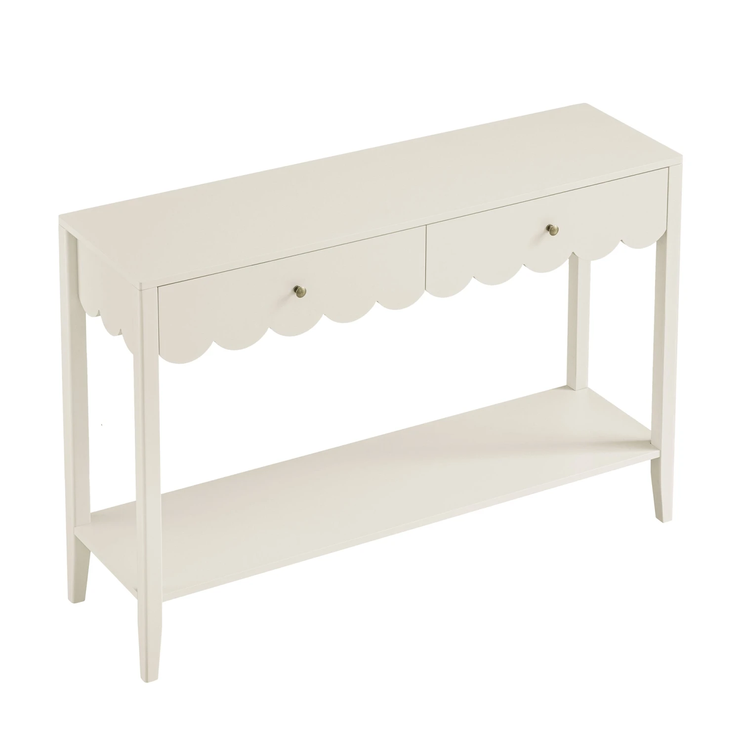 Henley Scalloped Edge Console Table, Light Sand 8 Henley Scalloped Edge Console Table, Light Sand - Image 8