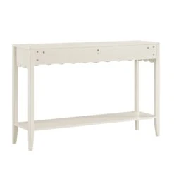 Henley Scalloped Edge Console Table, Light Sand 21 Henley Scalloped Edge Console Table, Light Sand -Daals Store BSD 156 BEIGE WB6