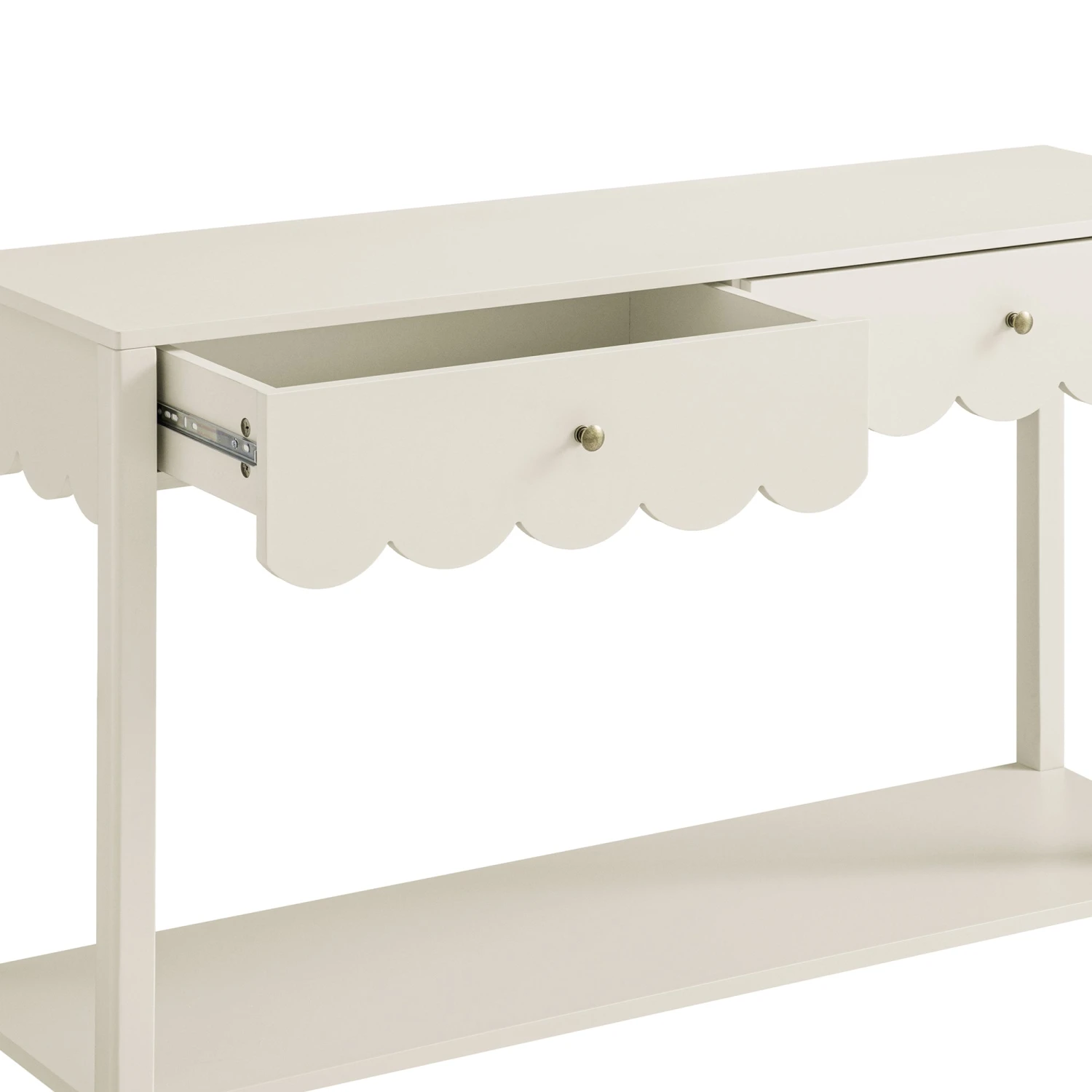 Henley Scalloped Edge Console Table, Light Sand 11 Henley Scalloped Edge Console Table, Light Sand - Image 11