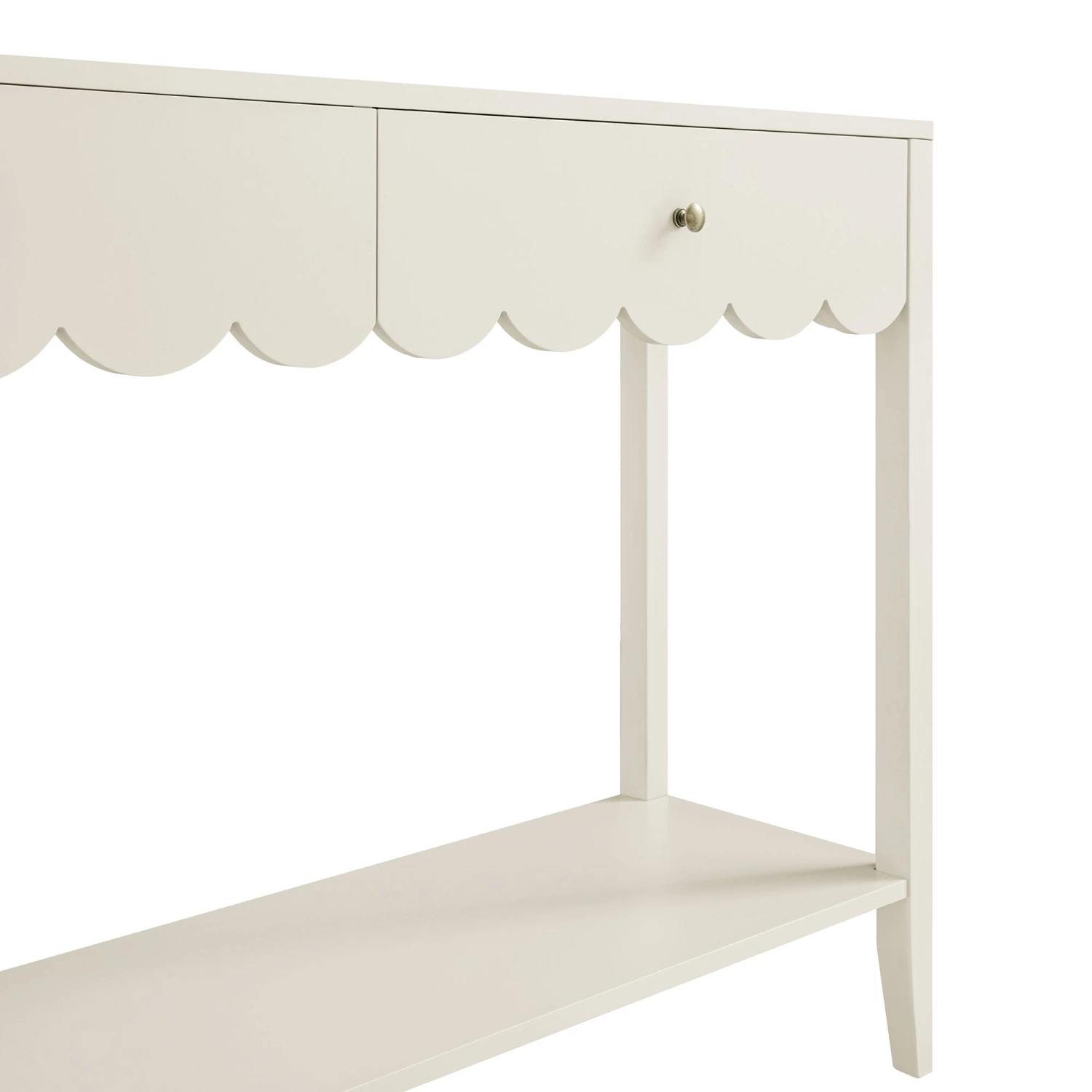 Henley Scalloped Edge Console Table, Light Sand 12 Henley Scalloped Edge Console Table, Light Sand - Image 12
