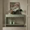 Henley Scalloped Edge Console Table, Sage Green -Daals Store BSD 156 SAGE main