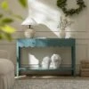Henley Scalloped Edge Console Table, Blue Spruce 30 Henley Scalloped Edge Console Table, Blue Spruce -Daals Store BSD 156 TEAL main