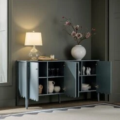 Henley Scalloped Edge 150cm Wide Sideboard, Blue Spruce 18 Henley Scalloped Edge 150cm Wide Sideboard, Blue Spruce -Daals Store BSD 157 TEAL scene1