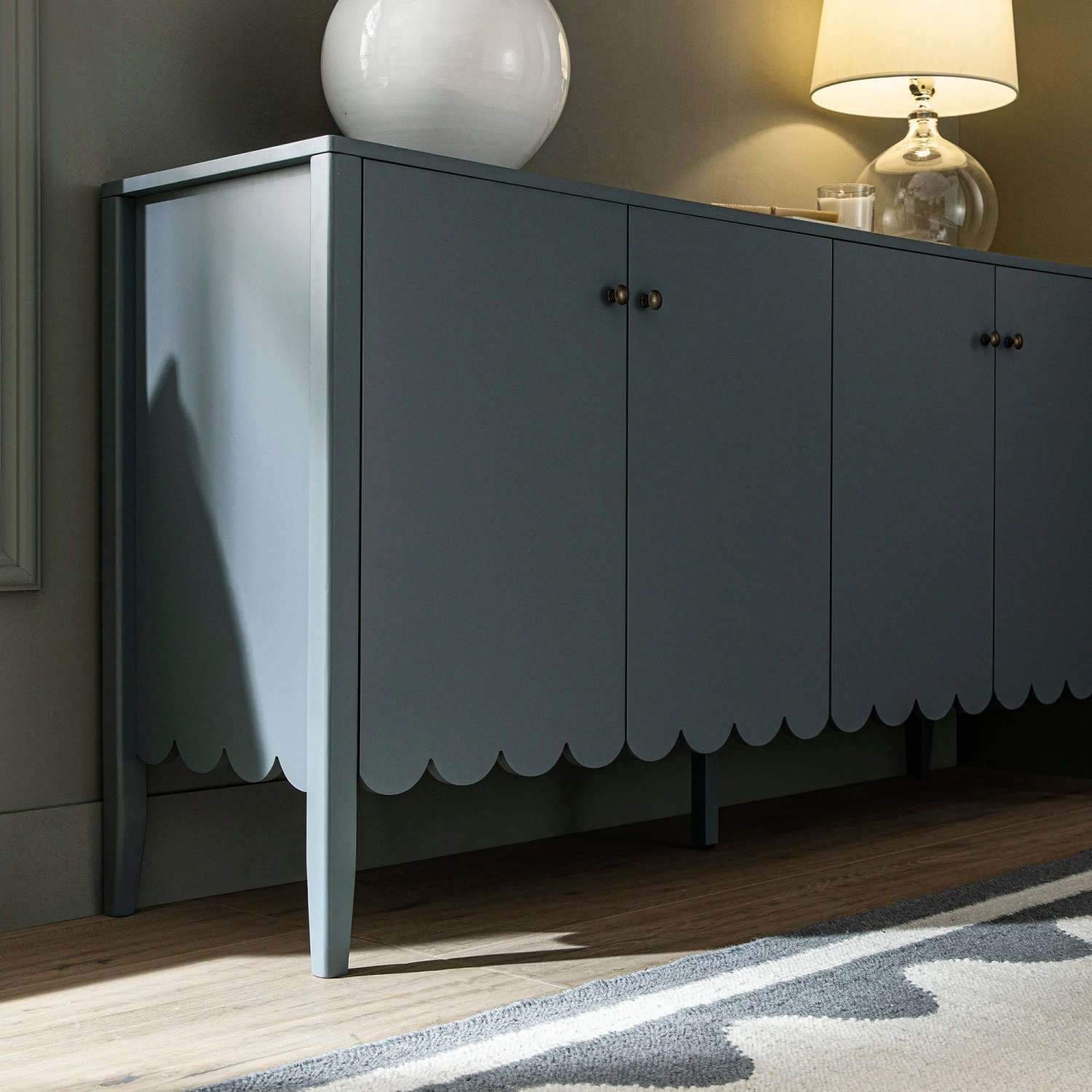Henley Scalloped Edge 150cm Wide Sideboard, Blue Spruce 6 Henley Scalloped Edge 150cm Wide Sideboard, Blue Spruce - Image 6