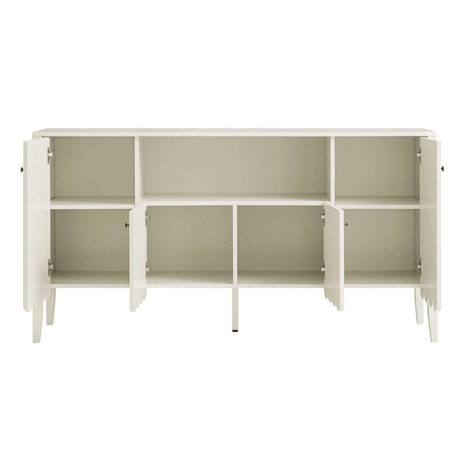 Henley Scalloped Edge 150cm Wide Sideboard With Open Shelf, Light Sand 9 Henley Scalloped Edge 150cm Wide Sideboard With Open Shelf, Light Sand - Image 9