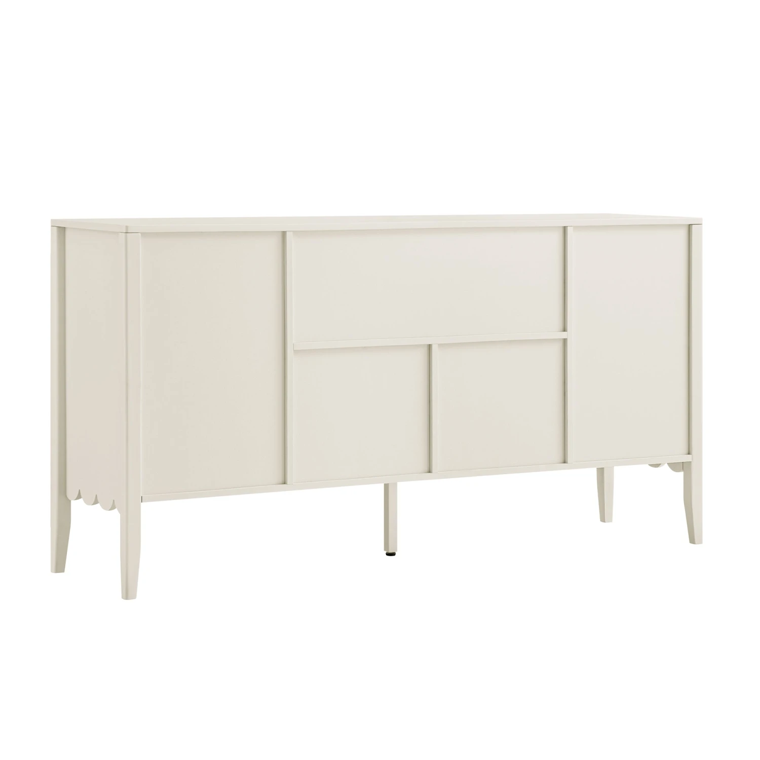 Henley Scalloped Edge 150cm Wide Sideboard With Open Shelf, Light Sand 12 Henley Scalloped Edge 150cm Wide Sideboard With Open Shelf, Light Sand - Image 12