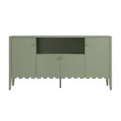 Henley Scalloped Edge 150cm Wide Sideboard With Open Shelf, Sage Green 20 Henley Scalloped Edge 150cm Wide Sideboard With Open Shelf, Sage Green -Daals Store BSD 158 SAGE WB1