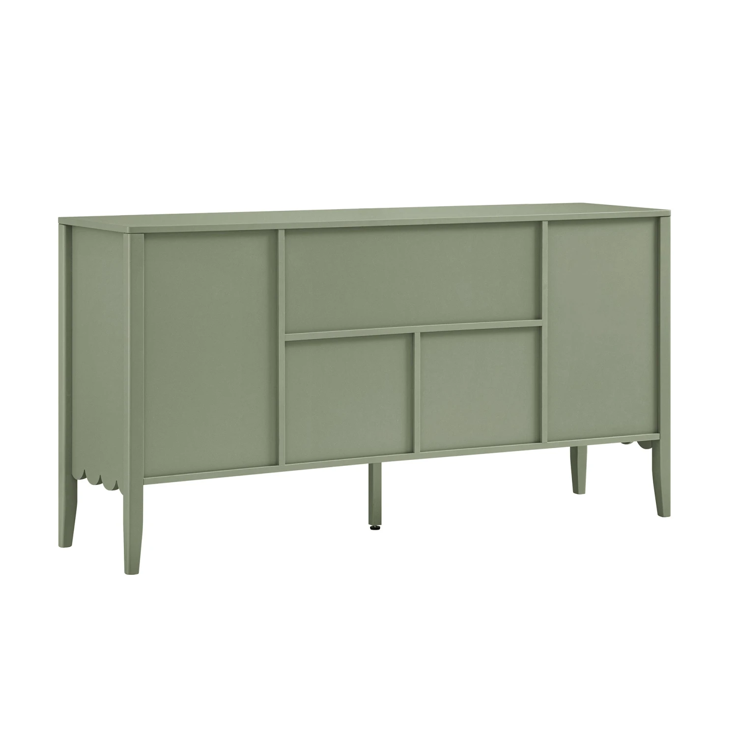 Henley Scalloped Edge 150cm Wide Sideboard With Open Shelf, Sage Green 12 Henley Scalloped Edge 150cm Wide Sideboard With Open Shelf, Sage Green - Image 12