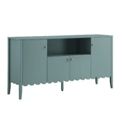 Henley Scalloped Edge 150cm Wide Sideboard With Open Shelf, Blue Spruce 13 Henley Scalloped Edge 150cm Wide Sideboard With Open Shelf, Blue Spruce -Daals Store BSD 158 TEAL WB2