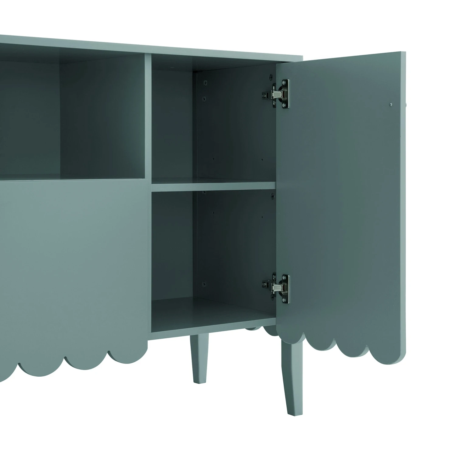 Henley Scalloped Edge 150cm Wide Sideboard With Open Shelf, Blue Spruce 11 Henley Scalloped Edge 150cm Wide Sideboard With Open Shelf, Blue Spruce - Image 11